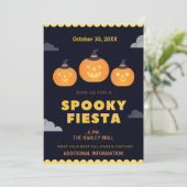 Spooky Fiesta Custom Halloween Party Invitation Kaart (Staand voorkant)