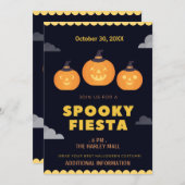Spooky Fiesta Custom Halloween Party Invitation Kaart (Voorkant / Achterkant)