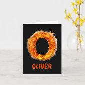 Spooky Flame Oliver Halloween Brief Jongensnaam Kaart (Gele Bloem)