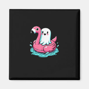 Spooky Flamingo Funny Spooky Zomer Magneet