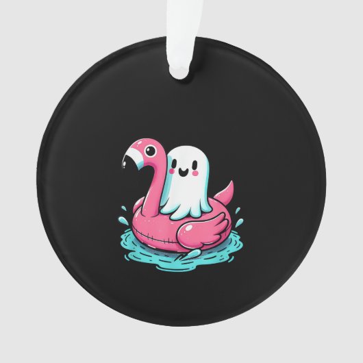 Spooky Flamingo Funny Spooky Zomer Ornament (voorkant)