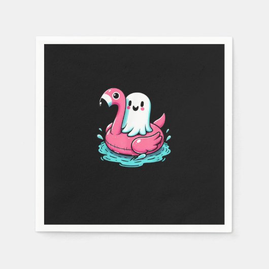 Spooky Flamingo Funny Spooky Zomer Servet (Voorkant)