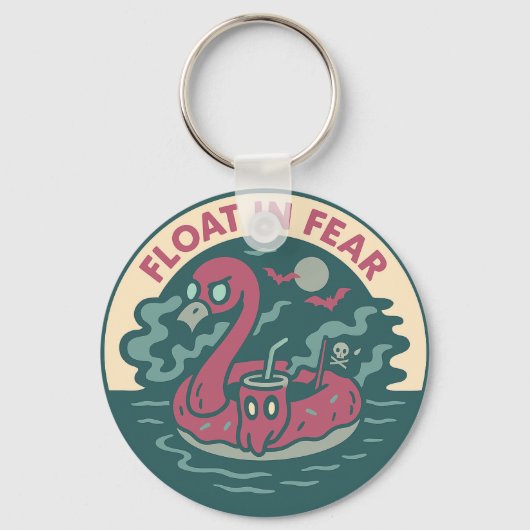 Spooky Flamingo Pirate Fun Sleutelhanger (Voorkant)