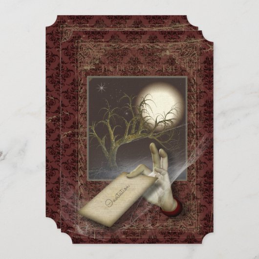 Spooky Floating Hand Halloween Invitation Kaart (Voorkant / Achterkant)
