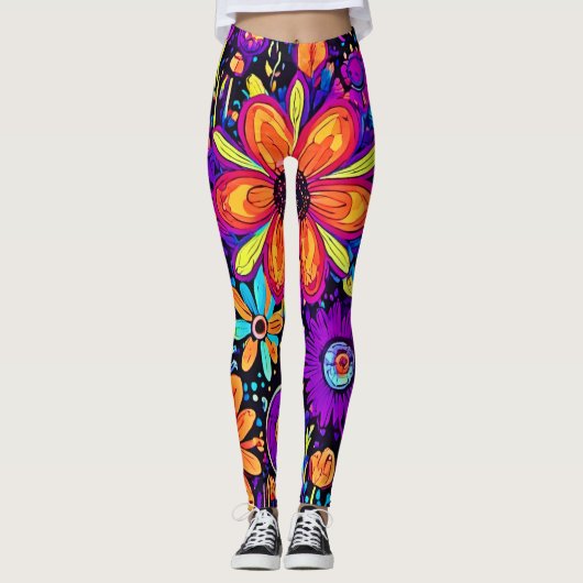 Spooky Floral Art Leggings (Voorkant)
