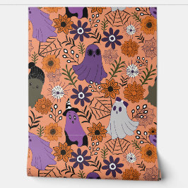 Spooky floral behang
