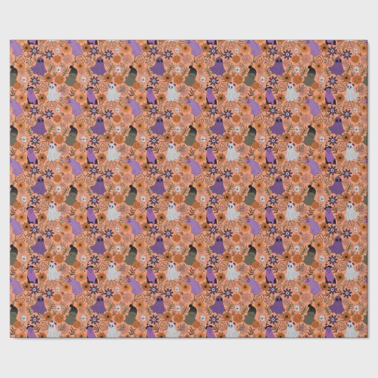 Spooky floral cadeaupapier (Zoom)