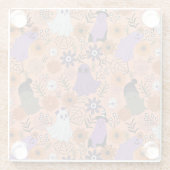 Spooky floral glazen onderzetter (Achterkant)