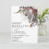 Spooky Floral Halloween Gothic najaar bruiloft Kaart (Staand voorkant)