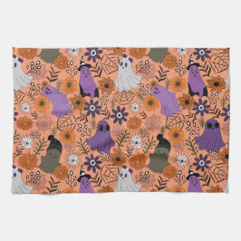 Spooky floral theedoek