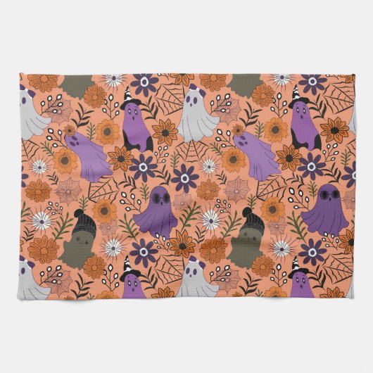 Spooky floral theedoek (Horizontaal)