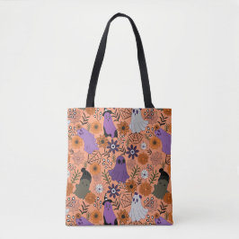Spooky floral tote bag