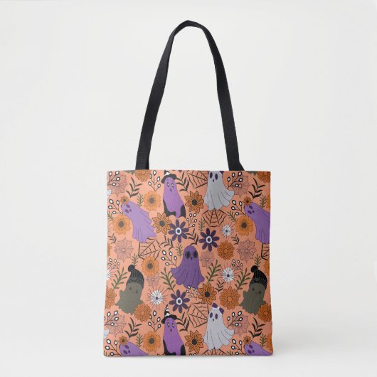 Spooky floral tote bag (Voorkant)