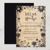 Spooky Flowers Halloween verjaardagsfeestje Kaart (Voorkant / Achterkant)