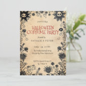 Spooky Flowers kinder Halloween Party Kaart (Staand voorkant)