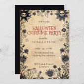 Spooky Flowers kinder Halloween Party Kaart (Voorkant / Achterkant)