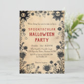 Spooky Flowers Spooky Halloween Party Kaart (Staand voorkant)