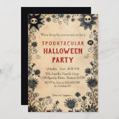 Spooky Flowers Spooky Halloween Party Kaart (Voorkant / Achterkant)