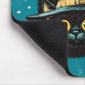 Spooky Flying Black Cat Witch Muismat (Hoek)