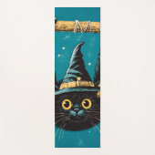 Spooky Flying Black Cat Witch Yogamat (Voorkant)