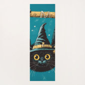 Spooky Flying Black Cat Witch Yogamat (Achterkant)