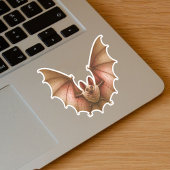 Spooky Flying Oranje Glowing Bat Wings Spread Sticker
