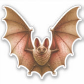 Spooky Flying Oranje Glowing Bat Wings Spread Sticker (Voorkant)
