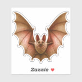 Spooky Flying Oranje Glowing Bat Wings Spread Sticker (Vel)