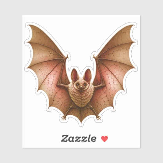Spooky Flying Oranje Glowing Bat Wings Spread Sticker (Vel)