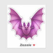 Spooky Flying Pink Glowing Bat Wings Spread Sticker (Vel)