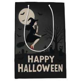 Spooky Flying Witch Halloween Groet Medium Cadeauzakje