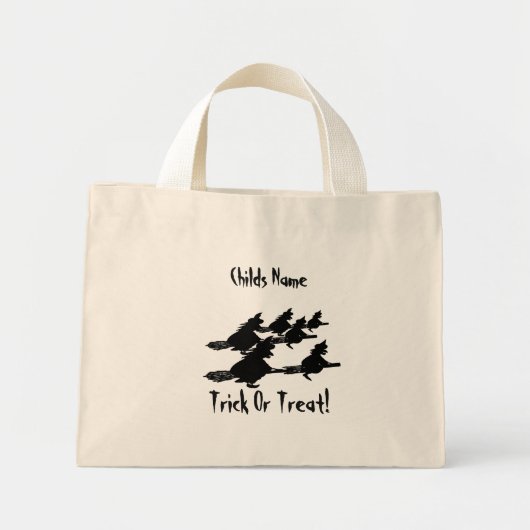 Spooky Flying Witches00 bezemstelen trick or treat Mini Tote Bag (Voorkant)