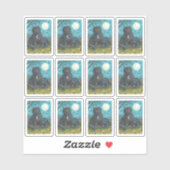 SPOOKY FOLK ART BLACK CATS ONDER GROTE VOLLEDIGE M STICKER (Vel)