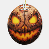Spooky Football pompoen gezicht Halloween Keramisch Ornament (Links)