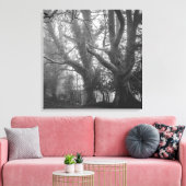 Spooky Forest Black en White Photography Canvas Afdruk (Insitu (Woonkamer))