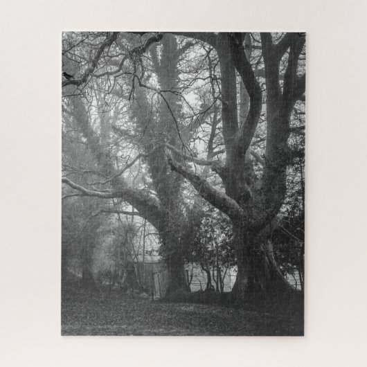 Spooky Forest Black en White Photography Legpuzzel (Verticaal)