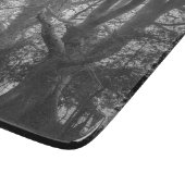 Spooky Forest Black en White Photography Snijplank (Hoek)