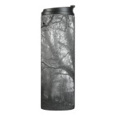 Spooky Forest Black en White Photography Thermosbeker (Gedraaid links)