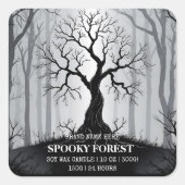 Spooky Forest Candle | Custom Gothic Halloween Vierkante Sticker (Voorkant)