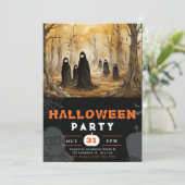Spooky Forest Cloaks enge mensen Halloween Kaart (Staand voorkant)