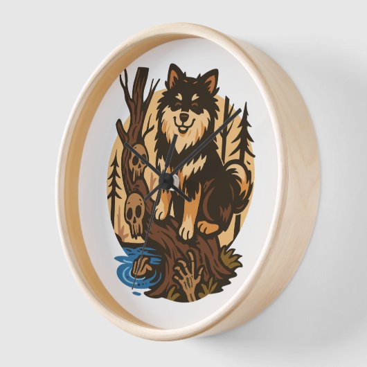 Spooky Forest Dog with Skulls Horror Art (Hoek)