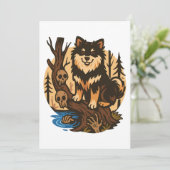 Spooky Forest Dog with Skulls Horror Art Kaart (Staand voorkant)