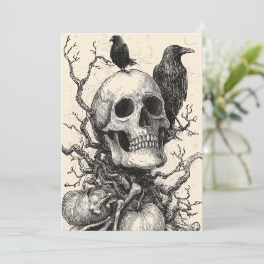 Spooky Forest Halloween Kaart (Staand voorkant)