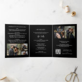 Spooky Forest Haunted Castle Wedding 6-Photo Drieluik Uitnodiging (Binnen)