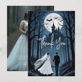 Spooky Forest Haunted Castle Wedding TLW26 Bedankkaart