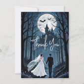 Spooky Forest Haunted Castle Wedding TLW26 Bedankkaart (Voorkant)