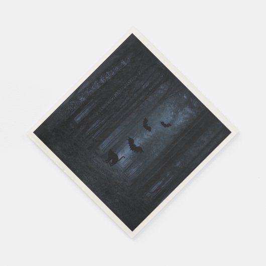 Spooky Forest in Night Halloween Servet (Hoek)