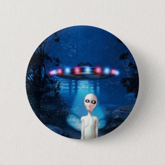 Spooky Forest UFO naaste ontmoet Button (Voorkant)