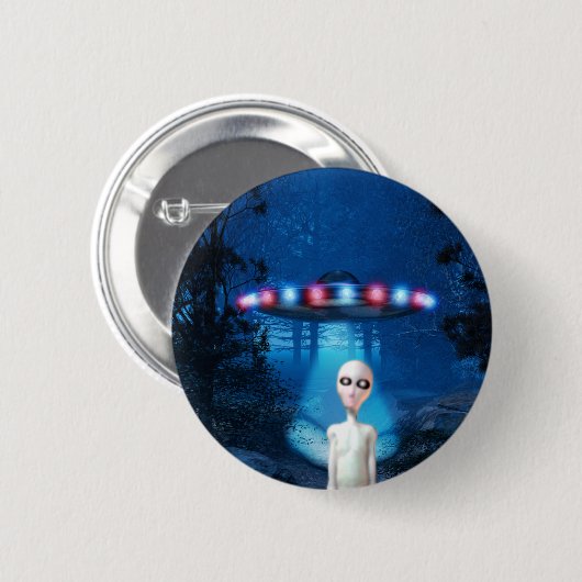 Spooky Forest UFO naaste ontmoet Button (Voorkant /achterkant)