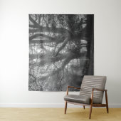 Spooky Forest zwart-wit fotografie Wandkleed (In situ)